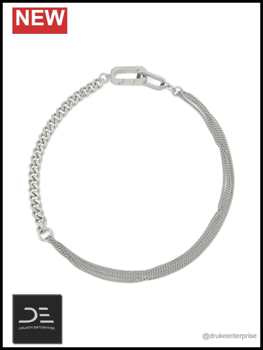 Brass Curb Chain Collar Necklace, Layered Statement